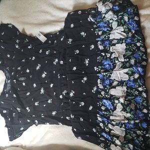 Old Navy Large Black Floral Dress NWT